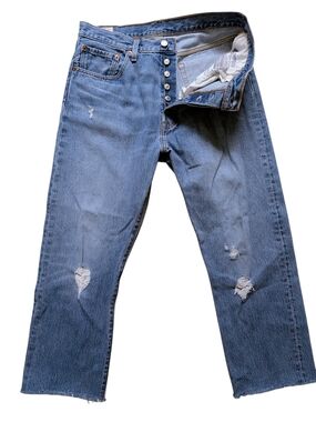 Levi's Vintage 501 Classic Natural Blue Fade Women's Straight Denim Jeans 90 Y2k